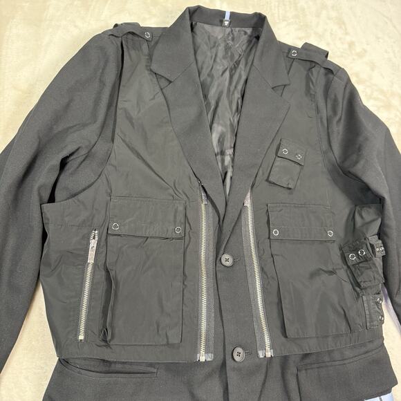 MCQ Alexander McQueen Genesis II Hybrid Utility Blazer Jacket Black IT 50 US 40 - Picture 3 of 13